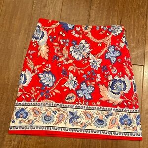 Talbots patterned red skirt